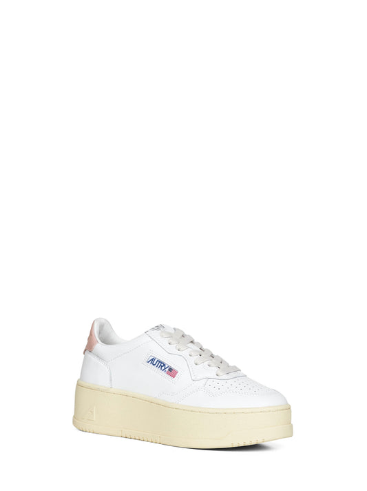 White leather Medalist Platform sneakers