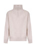 Cream wool blend half-zip sweater