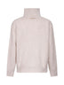 Cream wool blend half-zip sweater