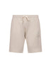 Beige cotton logo sweatshorts