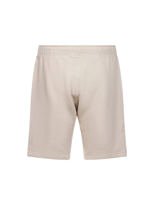 Beige cotton logo sweatshorts