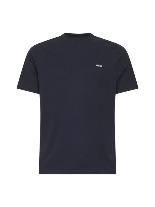 Blue jersey embroidered logo T-shirt