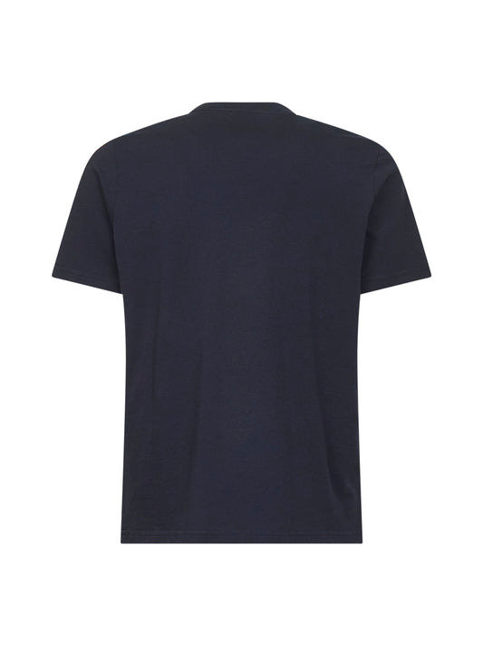Blue jersey embroidered logo T-shirt