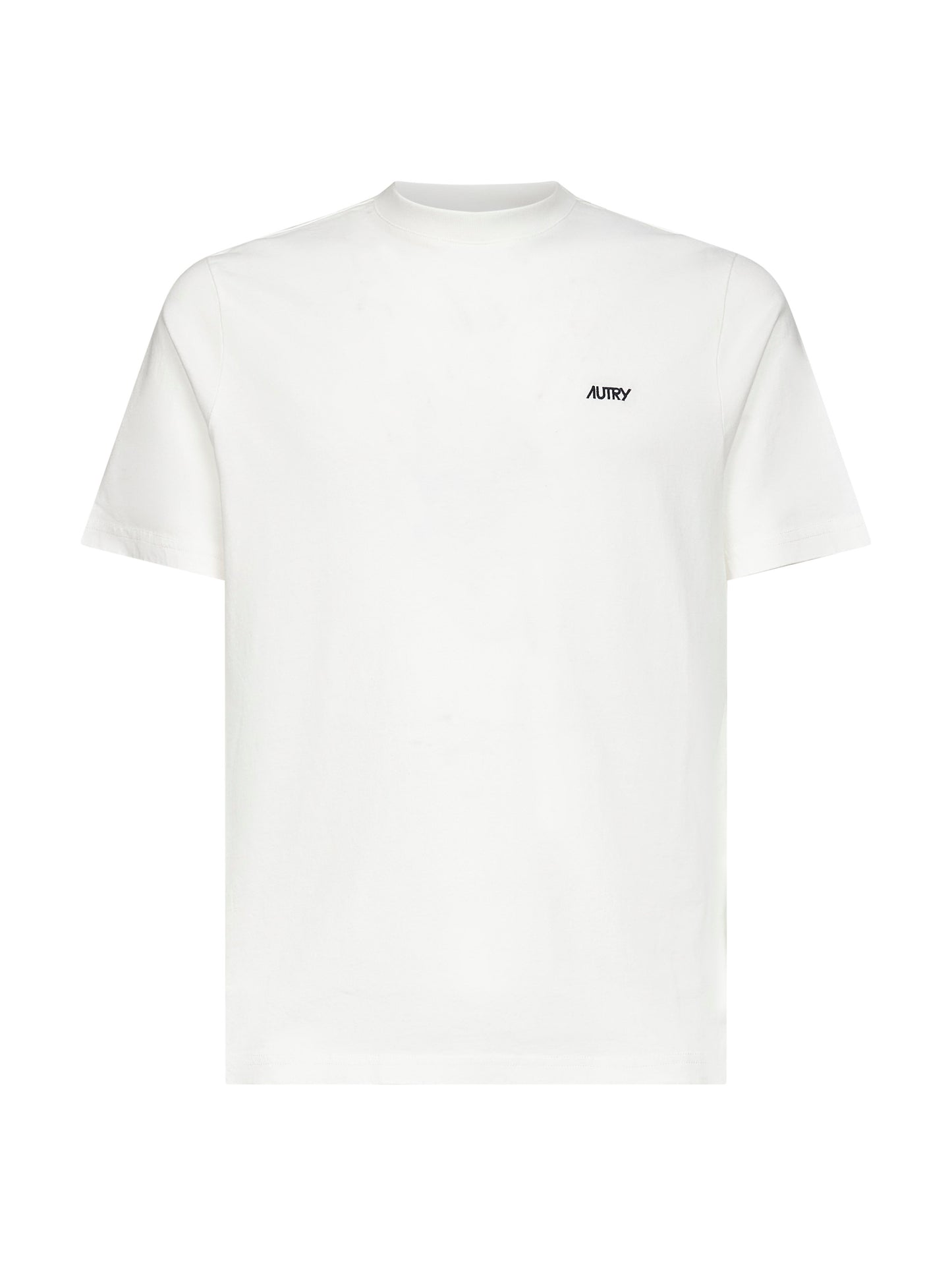 White jersey embroidered logo T-shirt