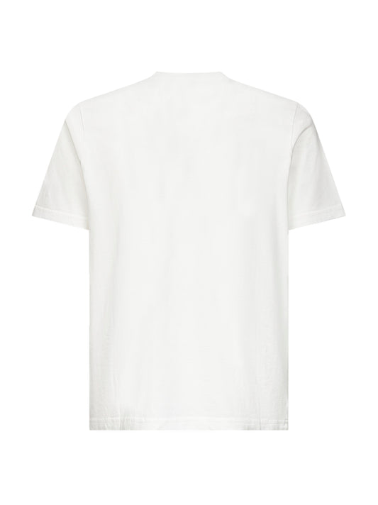 White jersey embroidered logo T-shirt