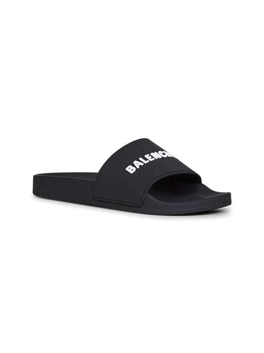 Black rubber Pool Slide sandals