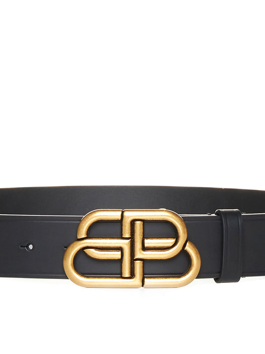 Black leather BB Large Belt