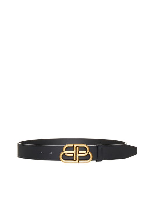 Black leather BB Large Belt