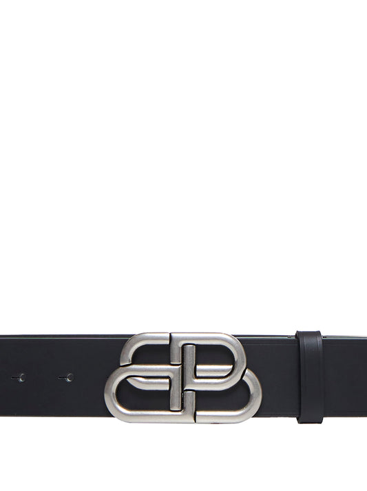 BB logo leather belt