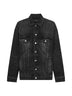 Giacca Oversize in denim giapponese grigio scuro