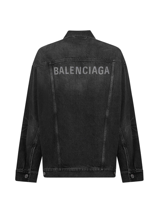 Giacca Oversize in denim giapponese grigio scuro
