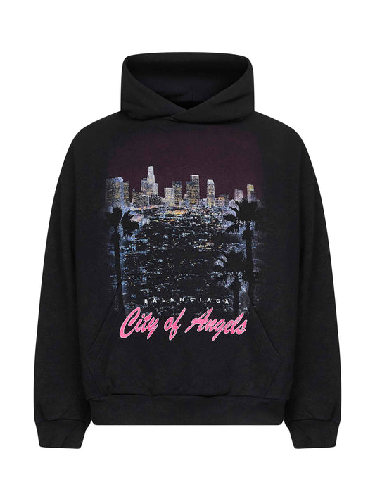 Felpa con cappuccio City Of Angels Medium Fit nera