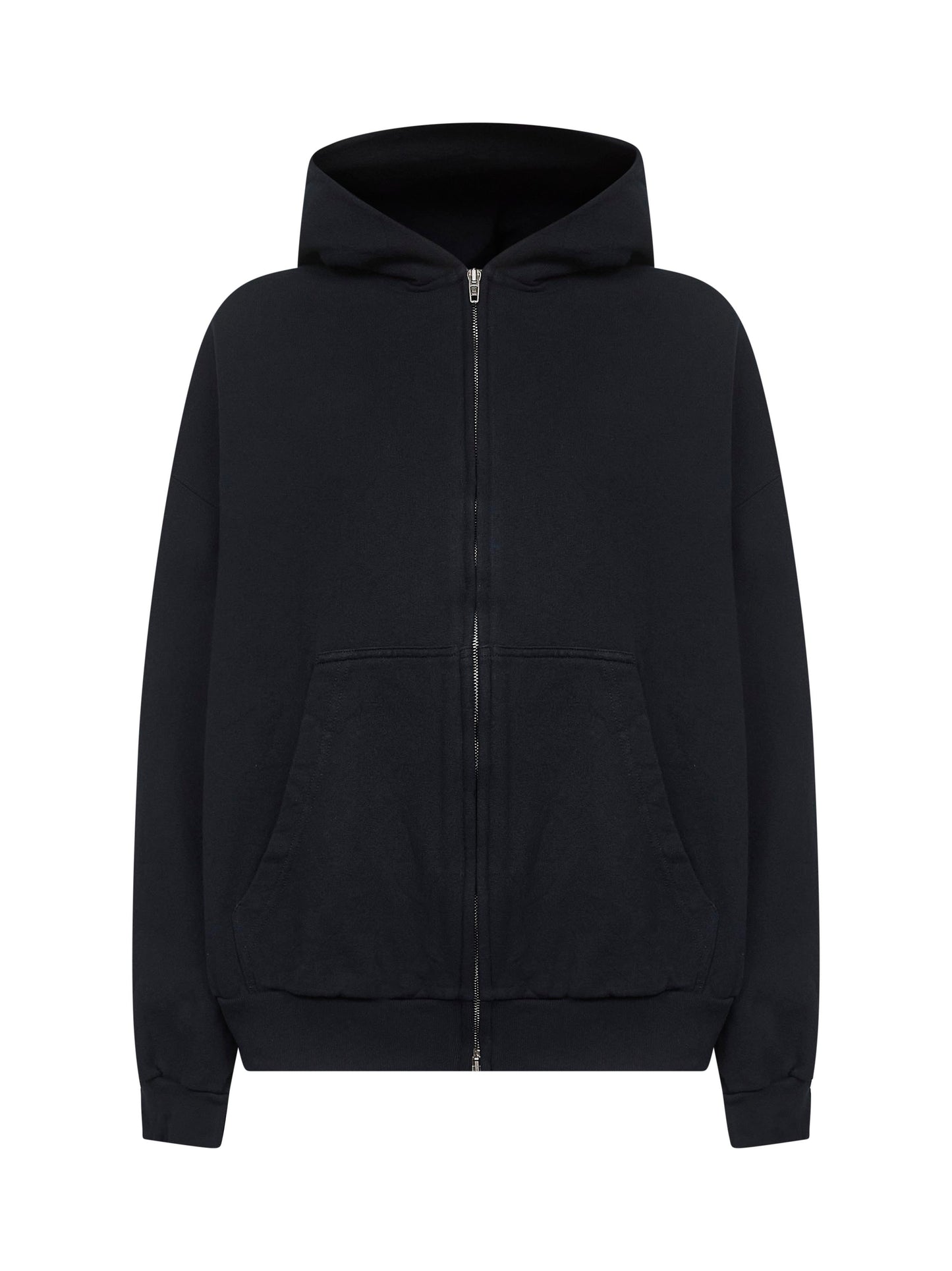Black Flipped Uni Regular Fit zip-up hoodie