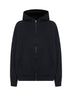 Black Flipped Uni Regular Fit zip-up hoodie