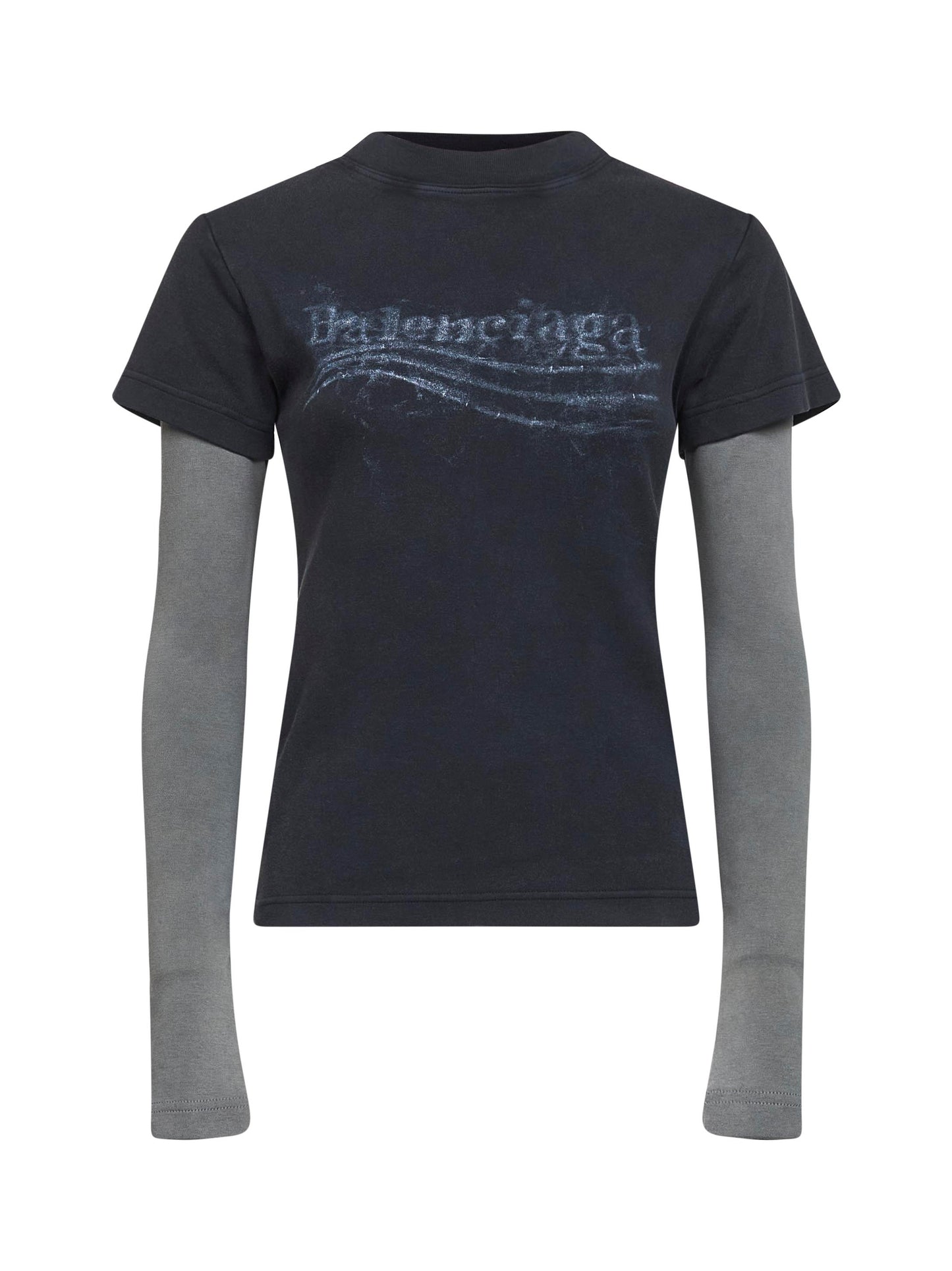 T-Shirt Washed Crayon Political nera