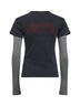 T-Shirt Washed Crayon Political nera