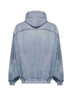 Light blue denim Cut-up hooded jacket