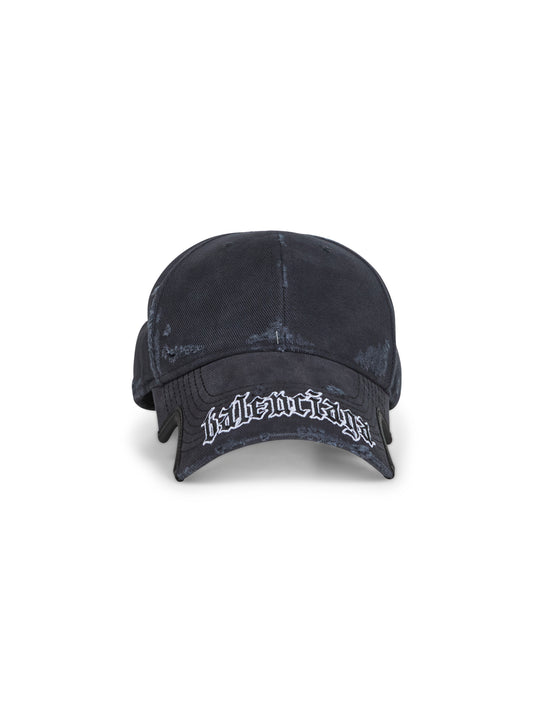 Black drill Blackletter Script cap