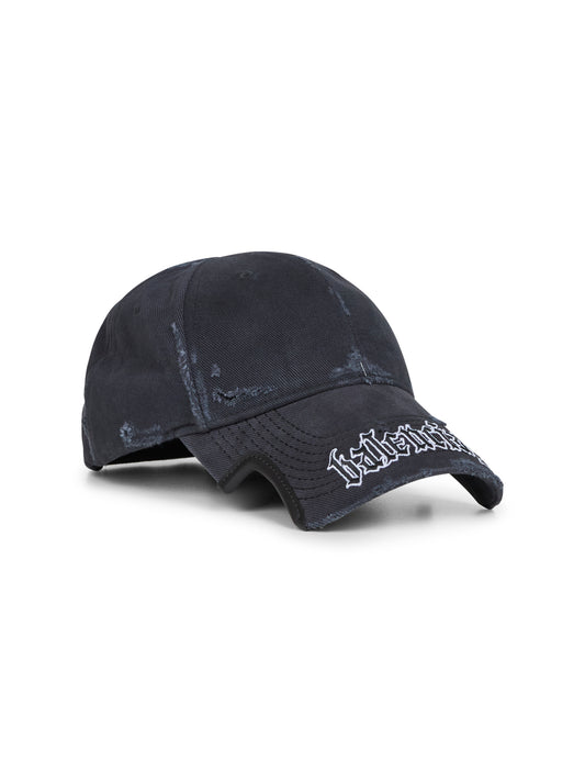 Black drill Blackletter Script cap