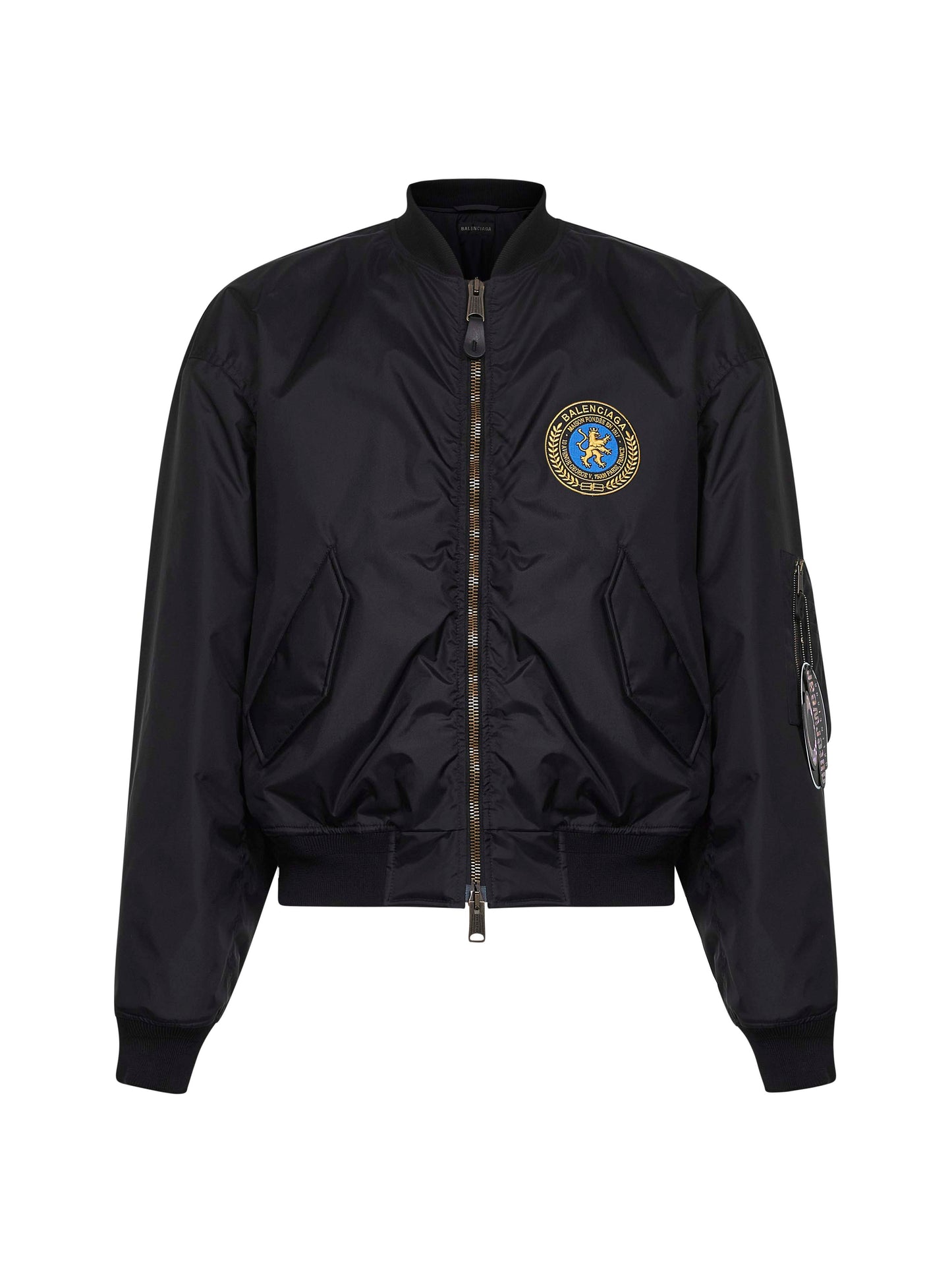 Giacca Bomber Large Fit in poliammide nero