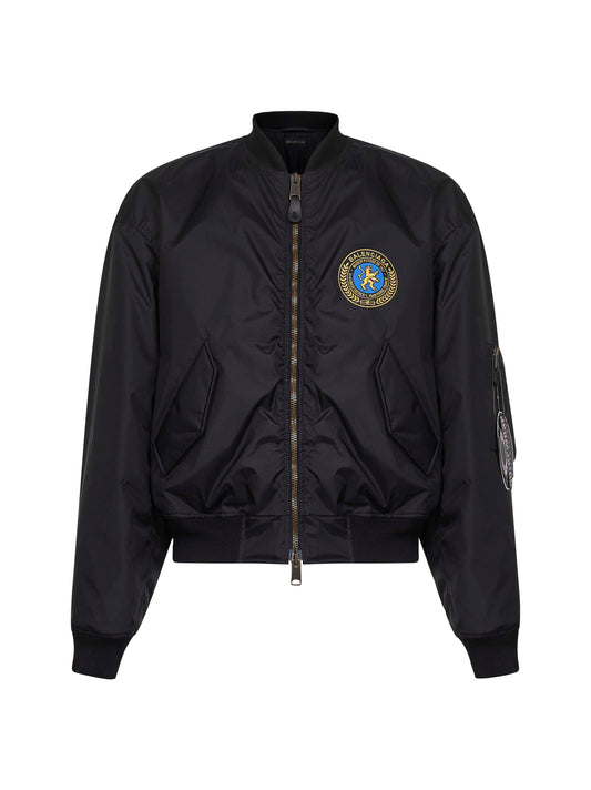 Giacca Bomber Large Fit in poliammide nero