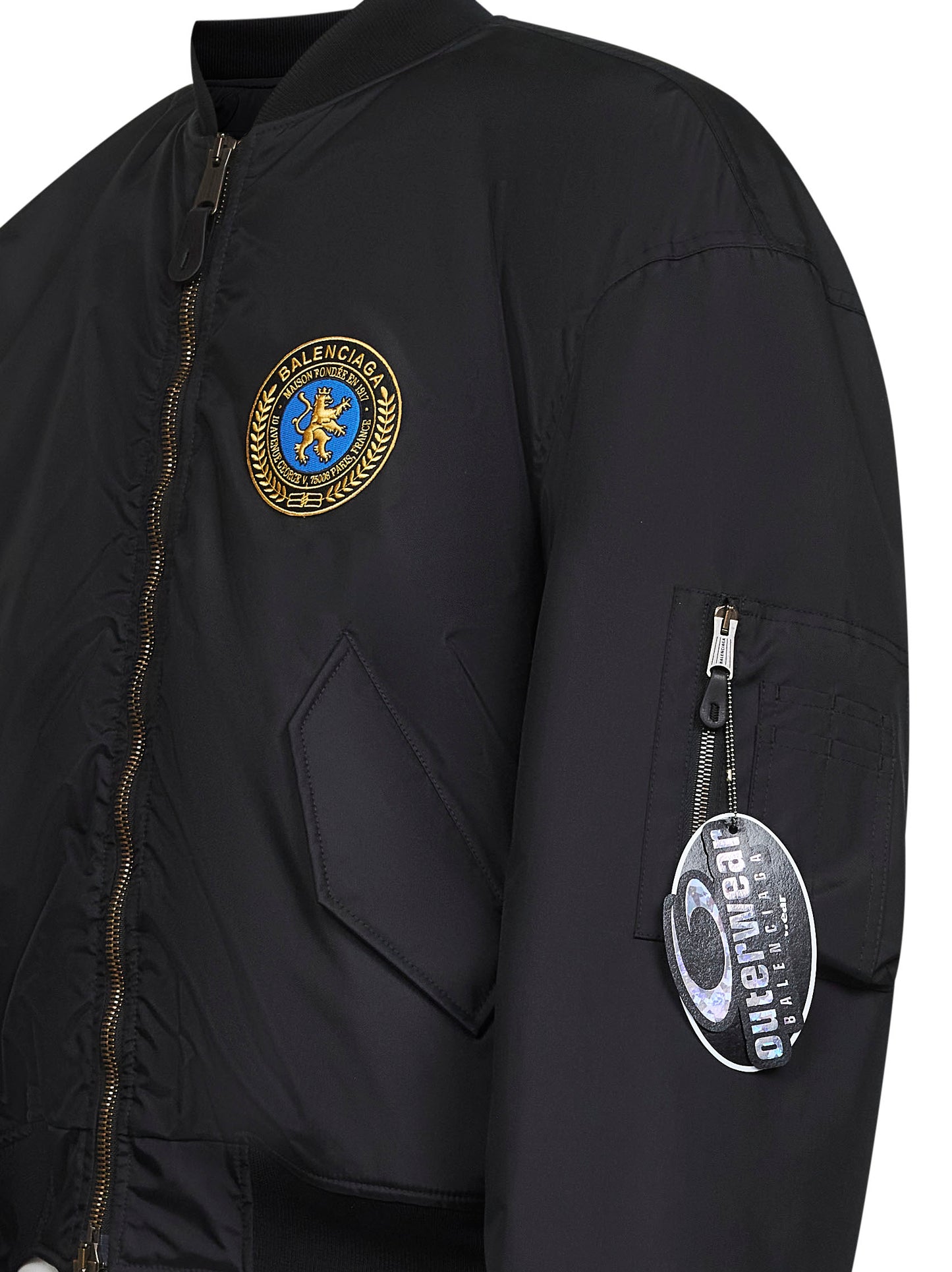 Giacca Bomber Large Fit in poliammide nero