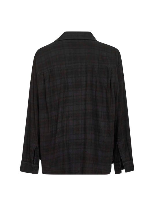 Camicia A Strati in popeline e jersey nero
