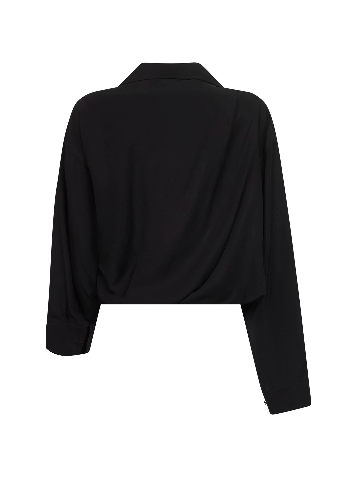 Black poplin One Shoulder shirt