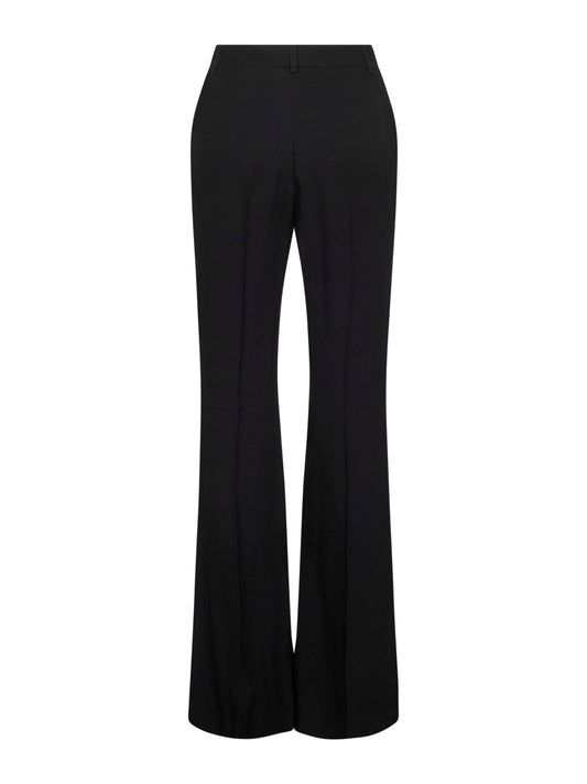 Black fluid viscose Flared trousers