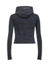 Felpa con zip cappuccio stile corsetto nera