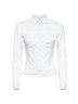White stretch poplin Corseted Shirt