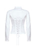 White stretch poplin Corseted Shirt