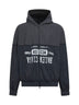 Black Patched zip-up hoodie