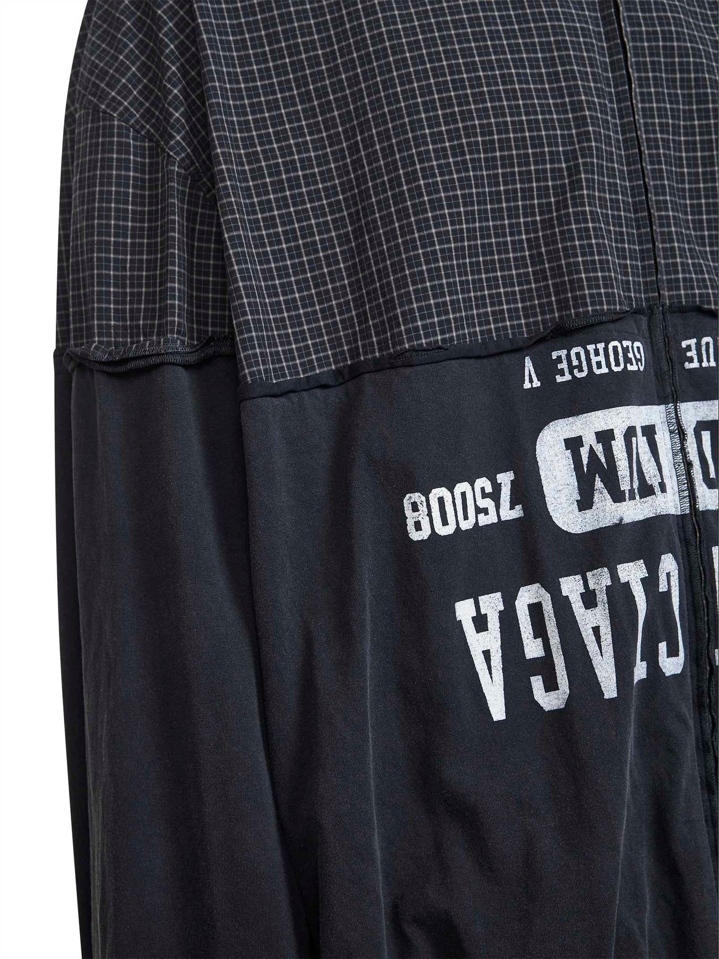Black Patched zip-up hoodie