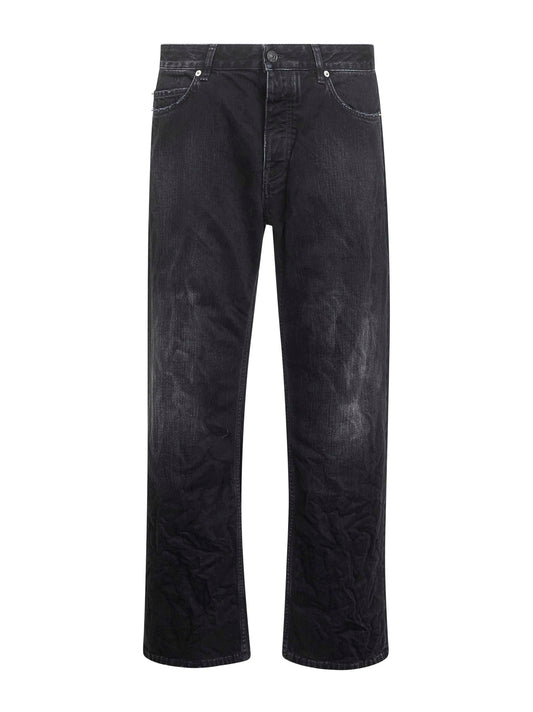 Black denim Distressed Relaxed Fit trousers