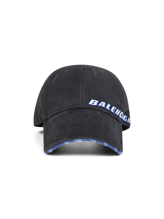 Black drill Tilted Typo baseball cap