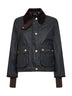 Green Beadnell crop waxed jacket
