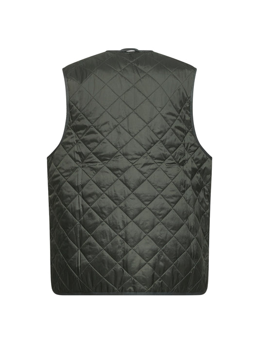 Gilet trapuntato/fodera con zip verde