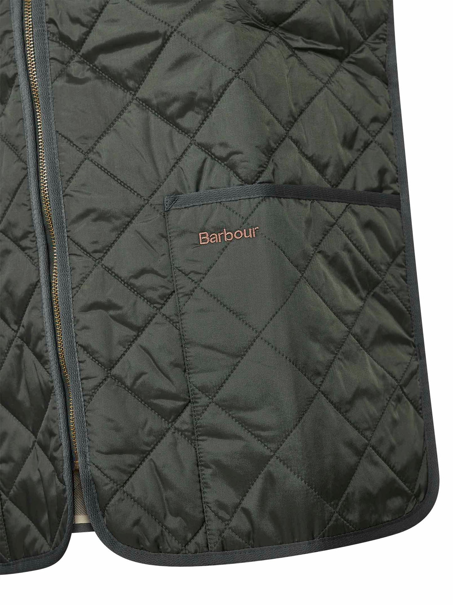 Gilet trapuntato/fodera con zip verde