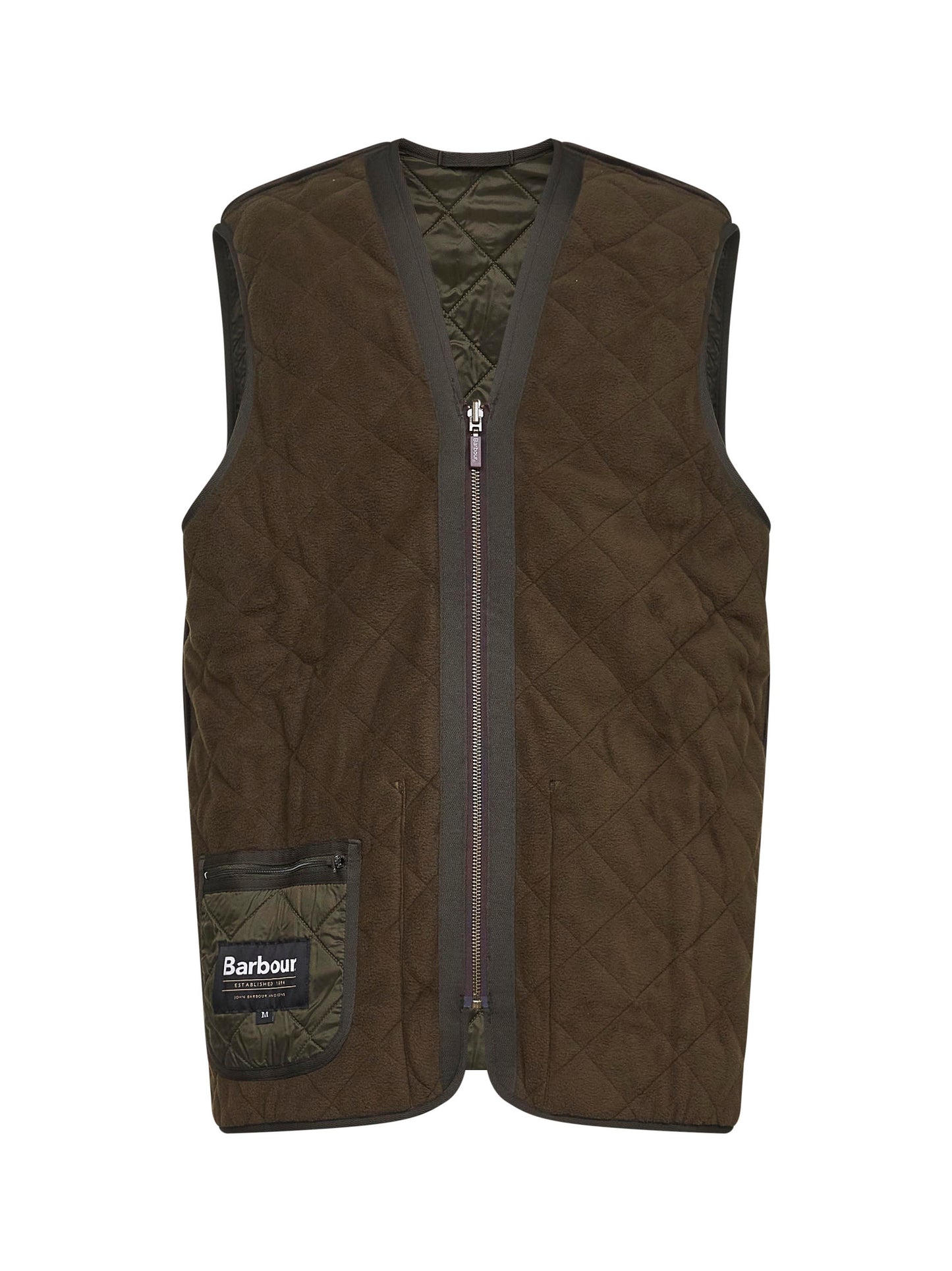 Olive Polarquilt zip-in liner