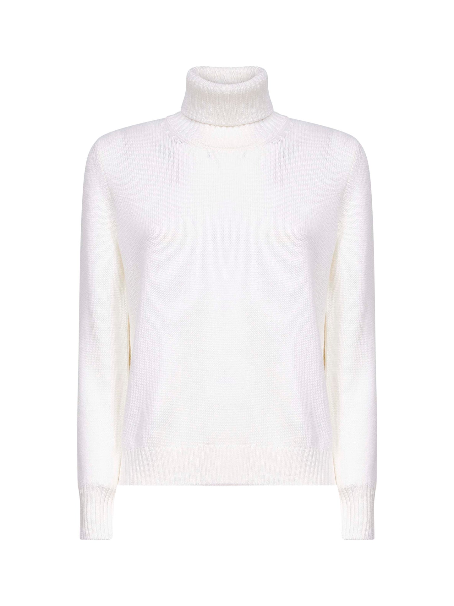 White virgin wool turtleneck sweater