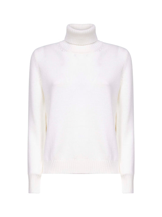 White virgin wool turtleneck sweater