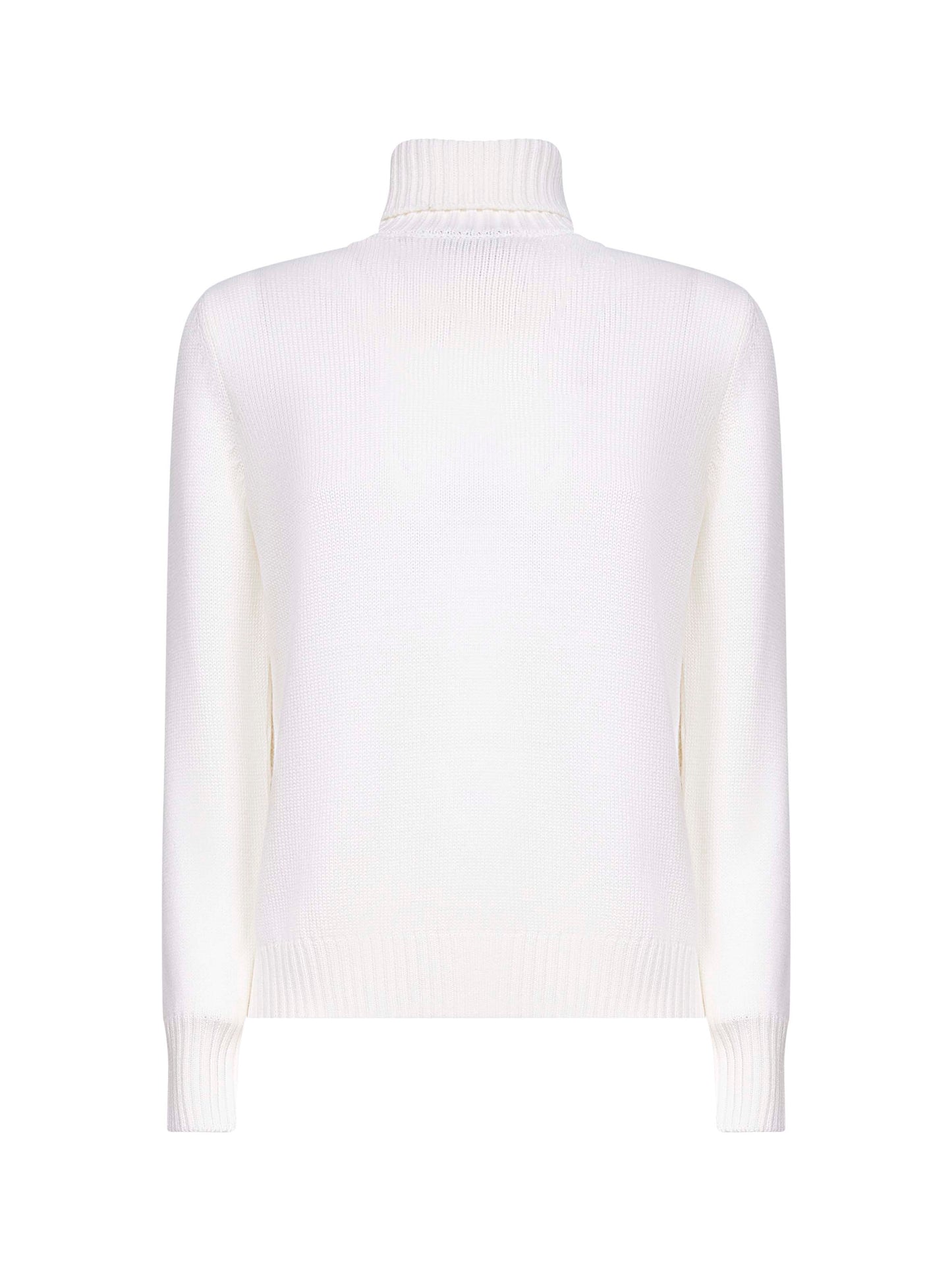 White virgin wool turtleneck sweater