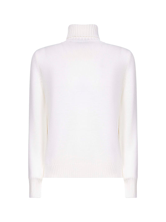 White virgin wool turtleneck sweater