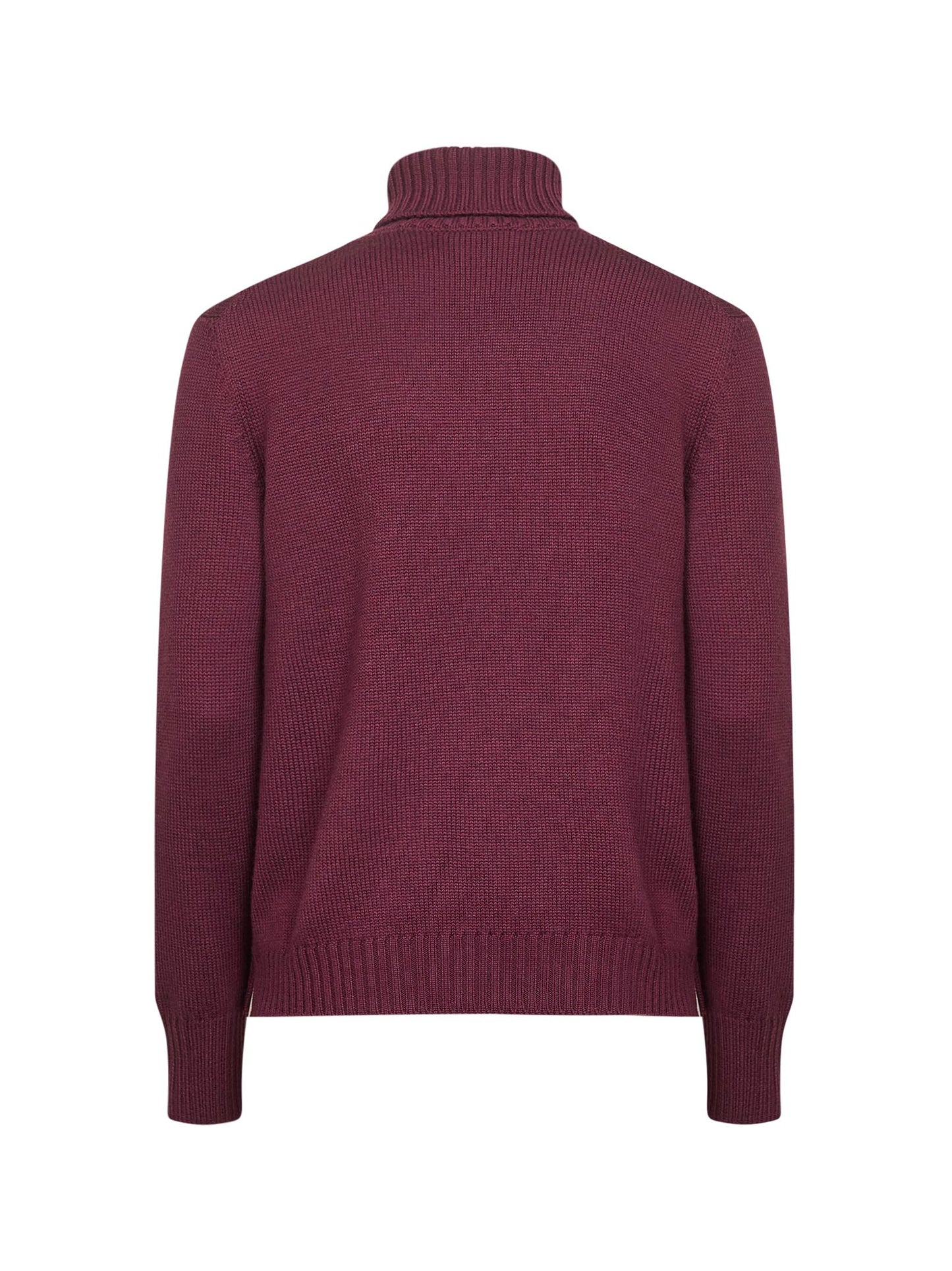 Burgundy virgin wool turtleneck sweater
