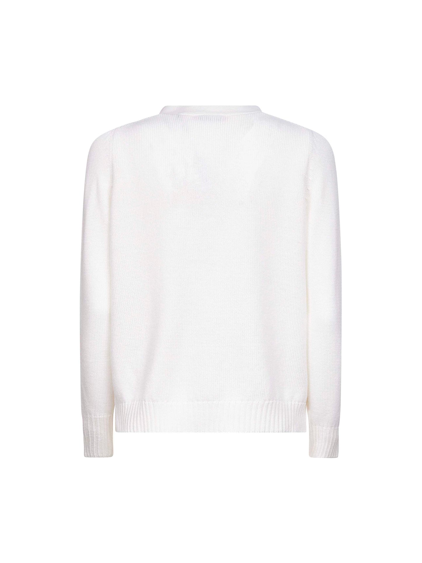White virgin wool knit cardigan
