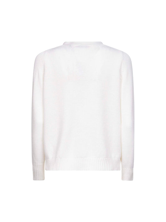 White virgin wool knit cardigan