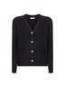 Black virgin wool knit cardigan