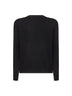 Black virgin wool knit cardigan