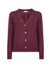 Burgundy virgin wool knit cardigan
